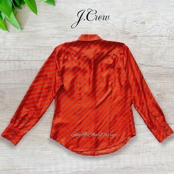 J.Crew Collection NWOT sunset silk chain print blouse + crop pant set - Picture 10 of 15